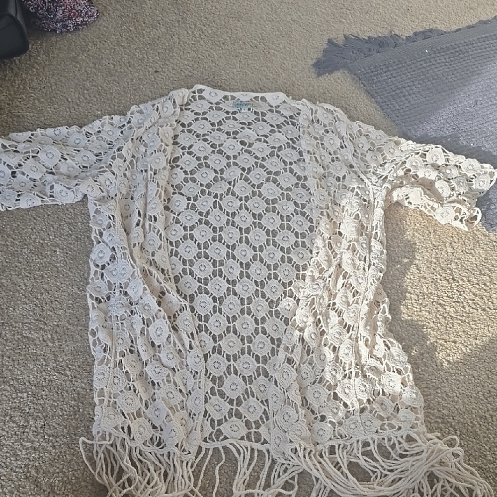 Elegant Cream Lace Women's Sweater